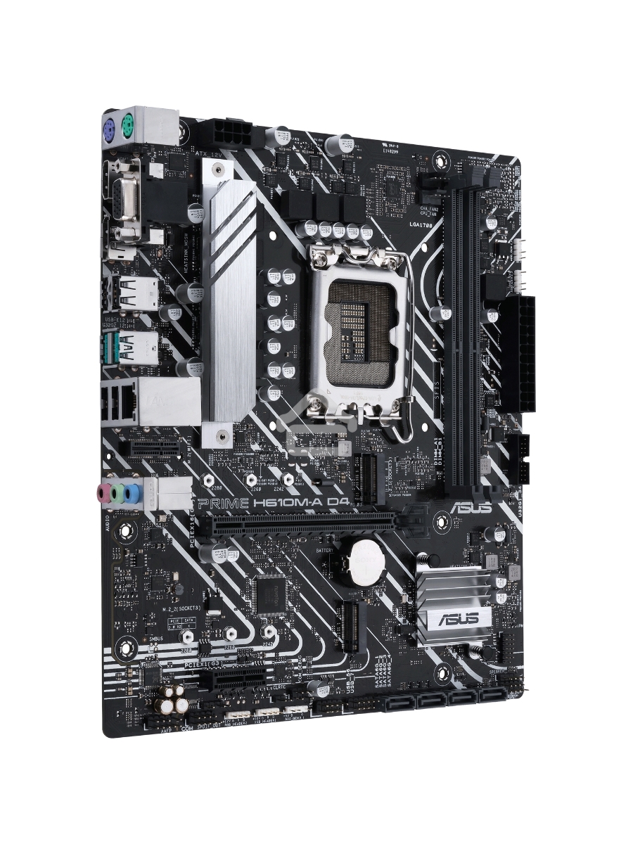 Материнская плата ASUS PRIME H610M-A D4-CSM, LGA 1700, Intel H610, 2xDDR4, 4xSATA, 2xM.2, 1xPCIe 4.0 x16, 1xPCIe x1, 1xDP, 1xD-Sub, 1xHDMI, 1x 1Gb LAN, 4xUSB-A 2.0, 2xUSB-A 3.2 Gen 1, 7.1, mATX