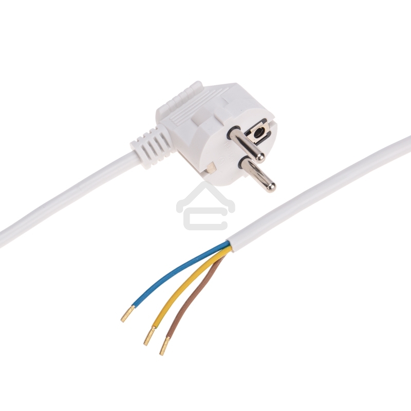 Шнур электрический с вилкой Rexant ПВС 3х0,75 мм², 1,5м белый