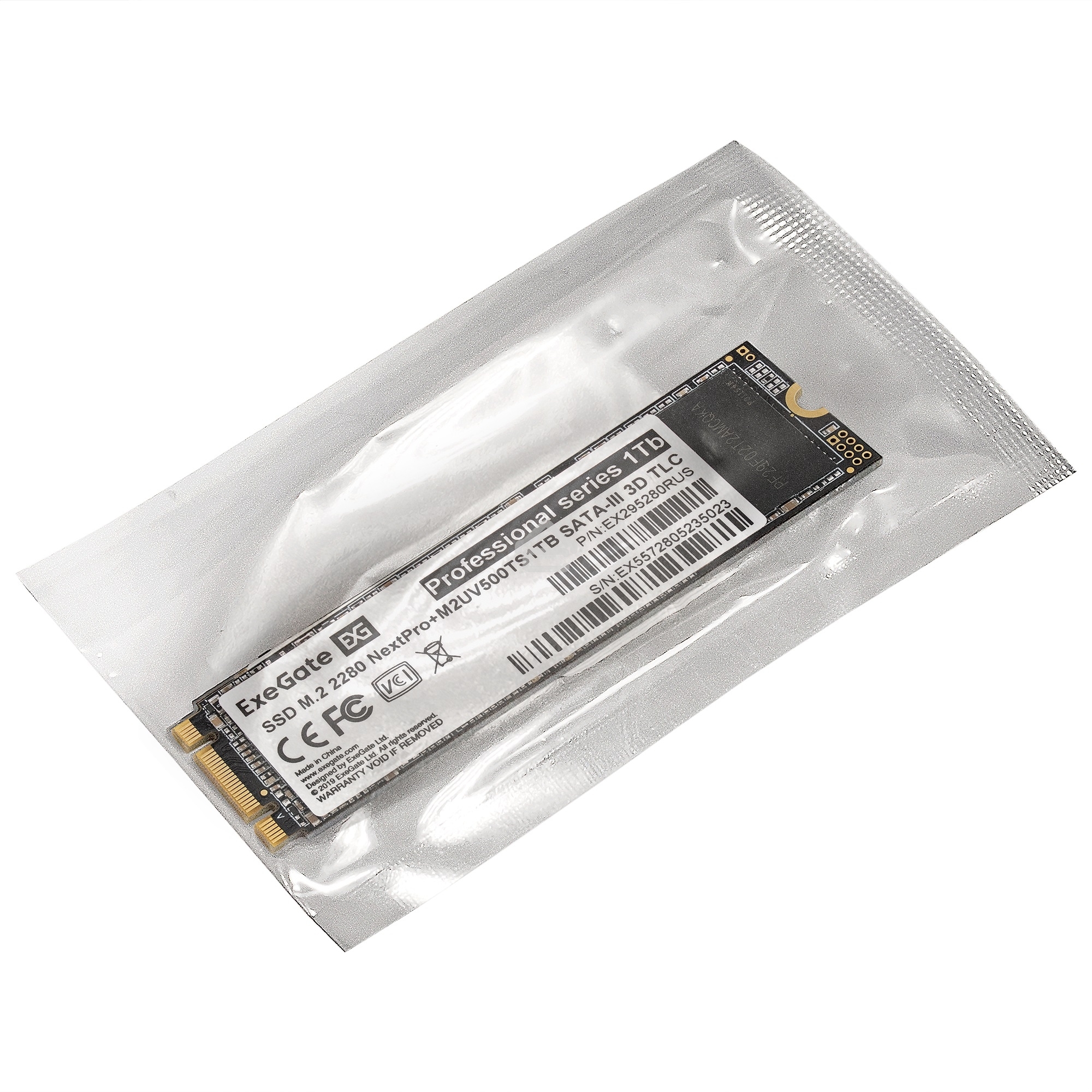 Накопитель SSD ExeGate, 1Tb, M.2 2280, SATA, R/W 551/480