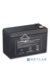 Батарея  CROWN CBT-12-7.2 (напряжение 12В, емкость 7.2 А/Ч, разм 151х65х100 мм, вес 2,1 кг, тип клеммы - F2, 5 лет)