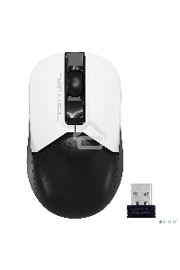 Мышь беспроводная A4Tech Fstyler FG12 белый/черный, 1200 dpi, радиоканал, USB, кнопки - 3