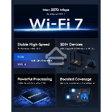 Маршрутизатор Cudy BE3600 2.5G Dual Band Wi-Fi 7 Mesh Router, Chipset Broadcom, 802.11be/ax/ac/a/b/g/n, 2882Mbps at 5GHz + 688Mbps at 2.4GHz, 1 x 2.5Gbps WAN Port, 4 x 10/100/1000Mbps Ports, 4 x 5dBi fixed antennas, WiFi router/AP/ Repeater/WISP Mode, PPT