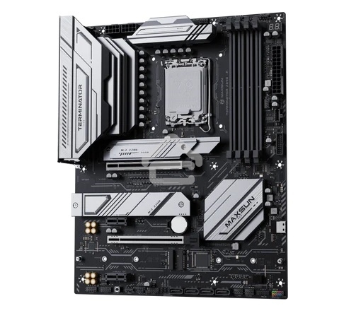 Материнская плата Maxsun Terminator Z890-A, LGA1851, Intel Z890, 4xDDR5, 4xSATA, 4xM.2, 1xPCIe 5.0 x16, 1xPCIe 4.0 x4, 2xPCIe 4.0 x1, 1xDP, 1xHDMI, 1x2.5Gb LAN, Wi-Fi 6, Bluetooth 5.2, 1xUSB-C 40Gbps, 1xUSB-C 20Gbps, 4xUSB-A 5Gbps, 2xUSB-A 10Gbps, 2xUSB-A