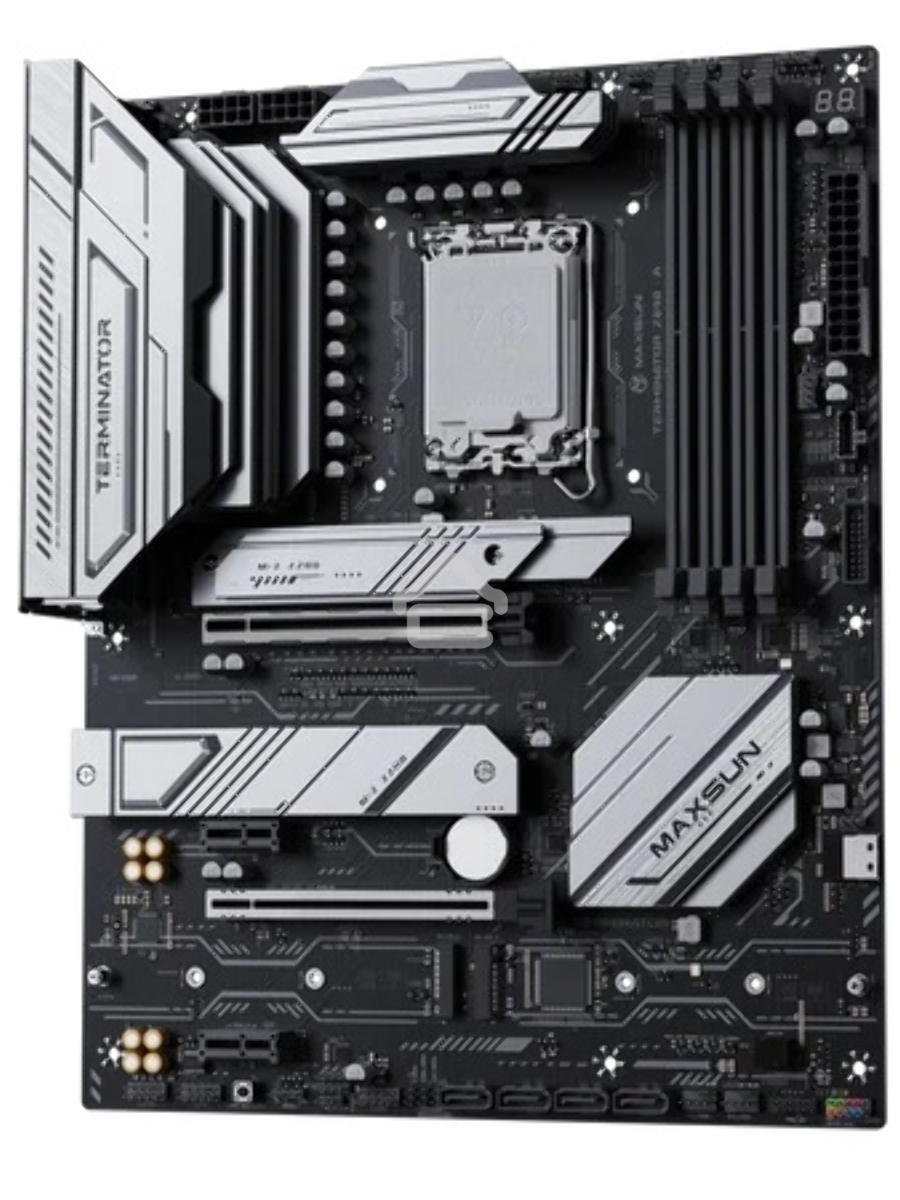 Материнская плата Maxsun Terminator Z890-A, LGA1851, Intel Z890, 4xDDR5, 4xSATA, 4xM.2, 1xPCIe 5.0 x16, 1xPCIe 4.0 x4, 2xPCIe 4.0 x1, 1xDP, 1xHDMI, 1x2.5Gb LAN, Wi-Fi 6, Bluetooth 5.2, 1xUSB-C 40Gbps, 1xUSB-C 20Gbps, 4xUSB-A 5Gbps, 2xUSB-A 10Gbps, 2xUSB-A
