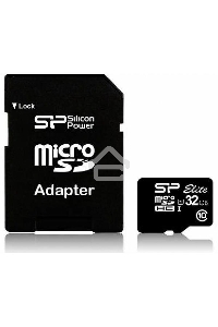 Флеш карта microSDHC 32Gb Class10 Silicon Power SP032GBSTHBU1V10-SP + adapter