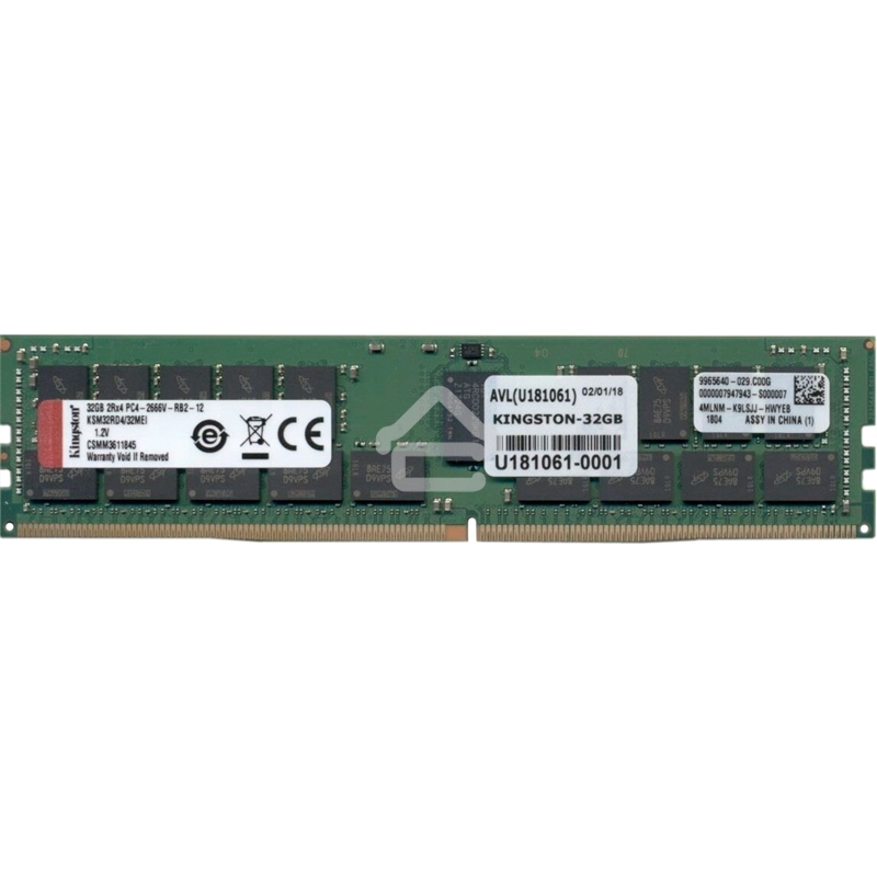 Оперативная память Kingston, DDR4, 32GB (1x32GB), 3200MHz, CL22, ECC, RDIMM