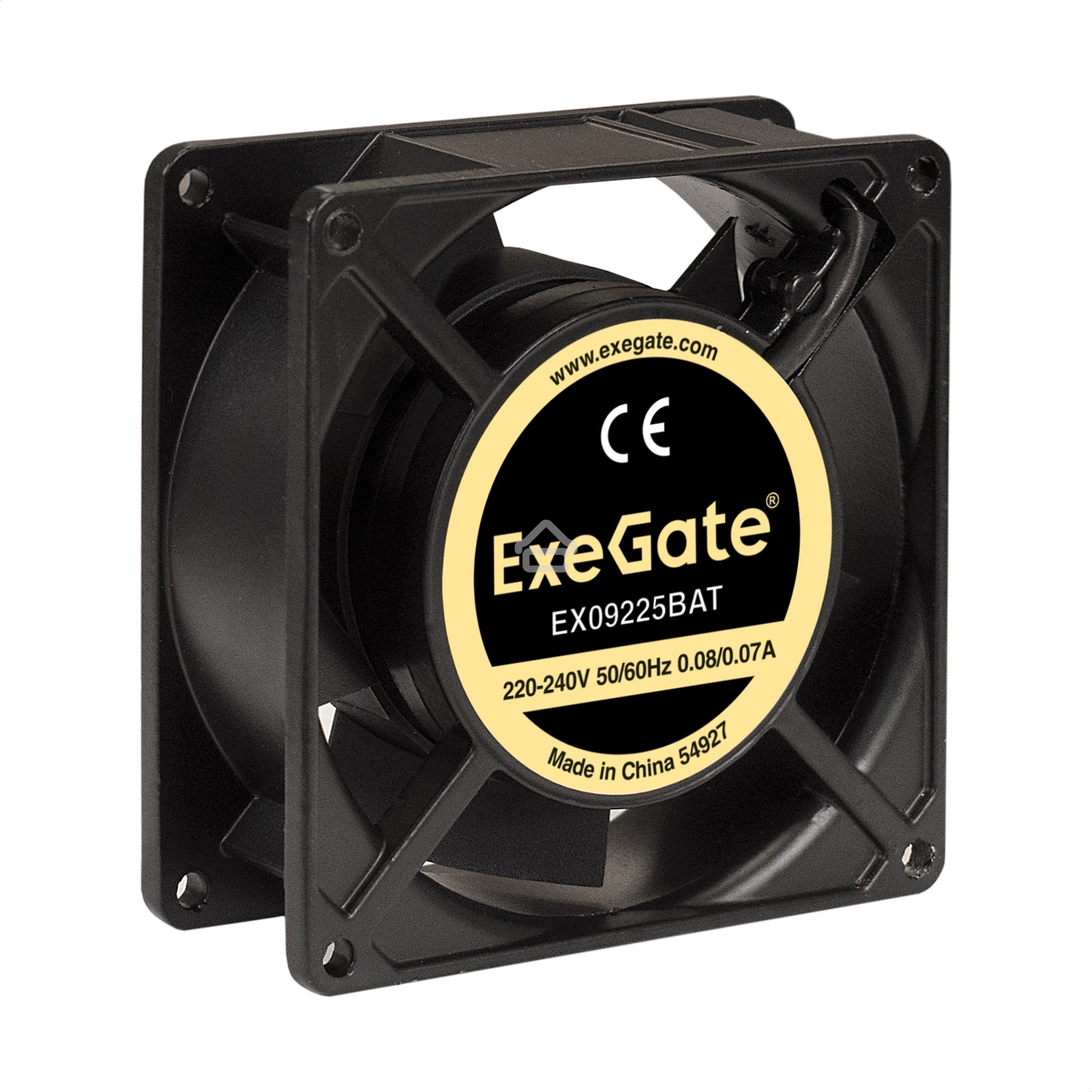 Вентилятор для корпуса ExeGate EX09225BAT черный, 92 мм, 2500 об/мин, 32 дБ