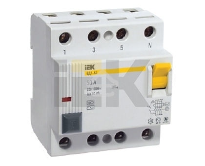Выключатель дифференциального тока (УЗО) 4п 50А 30мА тип AC ВД1-63 ИЭК MDV10-4-050-030