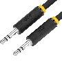Кабель 1.5m аудио jack 3,5mm/jack 3,5mm черный, желтая окантовка, ультрагибкий, M/M, Premium, экран, стерео, GCR-53814