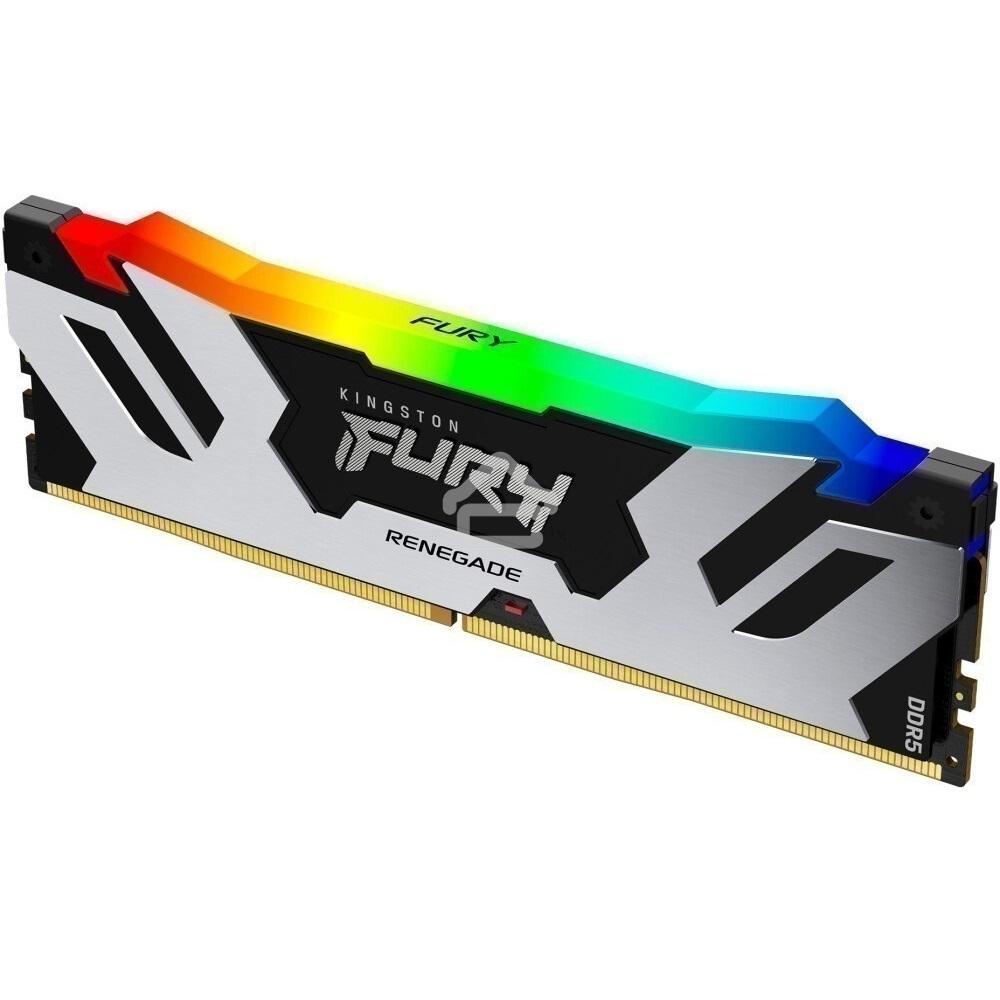 Оперативная память Kingston Fury Renegade, DDR5, 48Gb (1x48GB), 6400MHz, CL32, DIMM, с радиатором, RGB, серебристый/черный