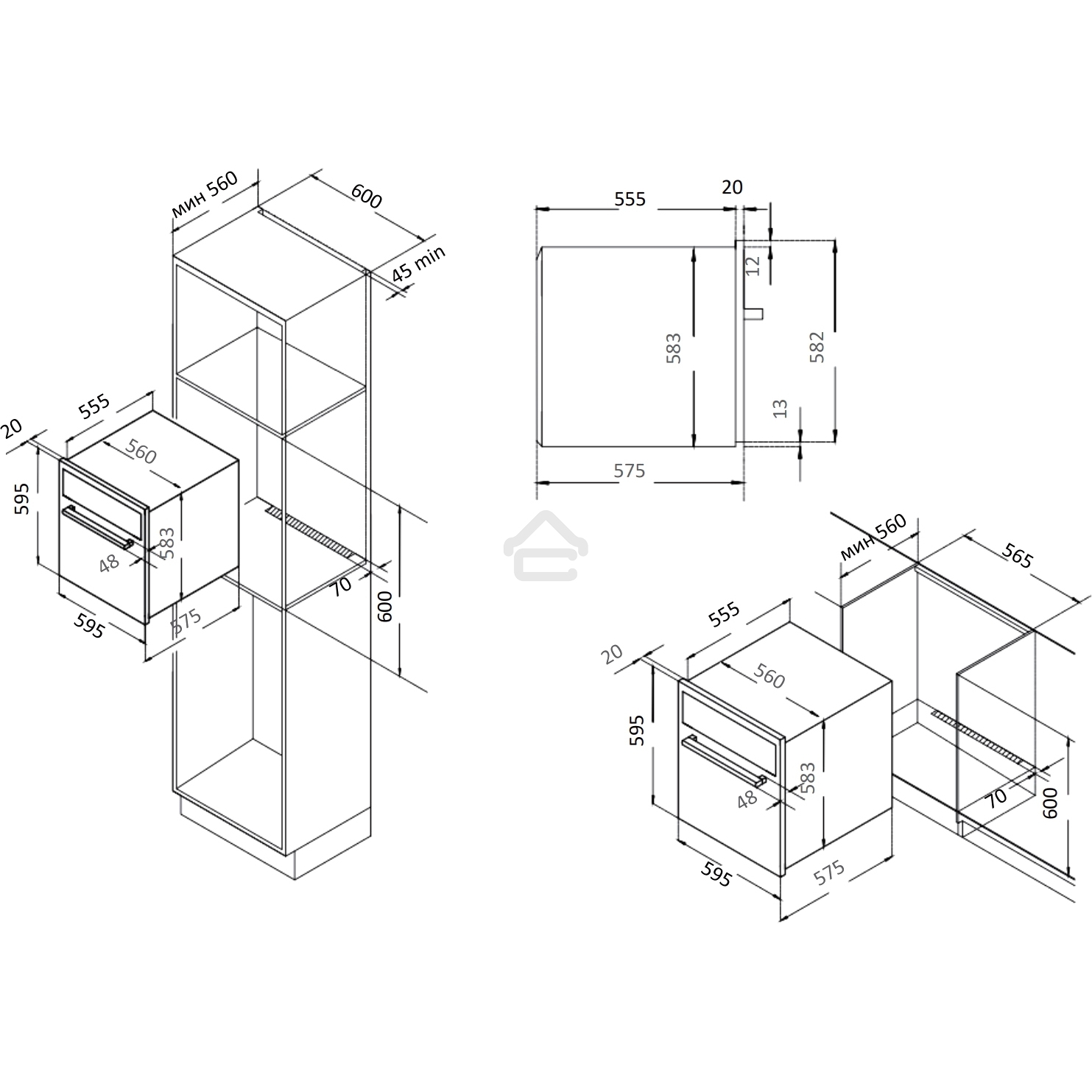 Духовой шкаф Evelux EO 612 EB
