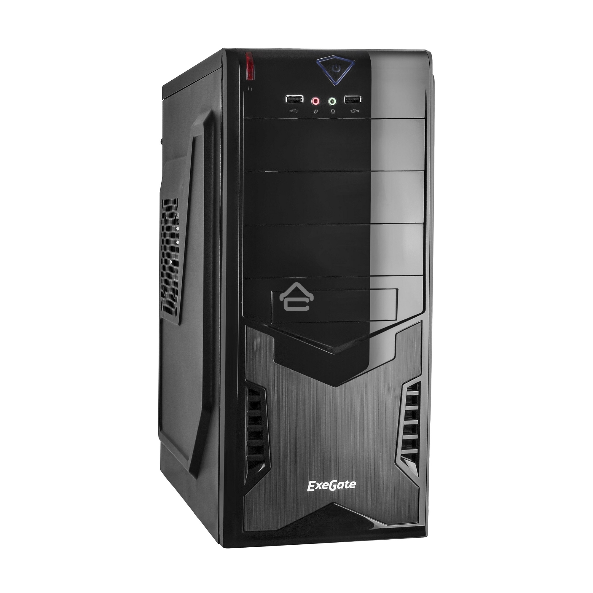Компьютерный корпус Miditower Exegate EX261448RUS CP-601 Black, ATX, <CP350W, 80mm>, 2*USB, Audio