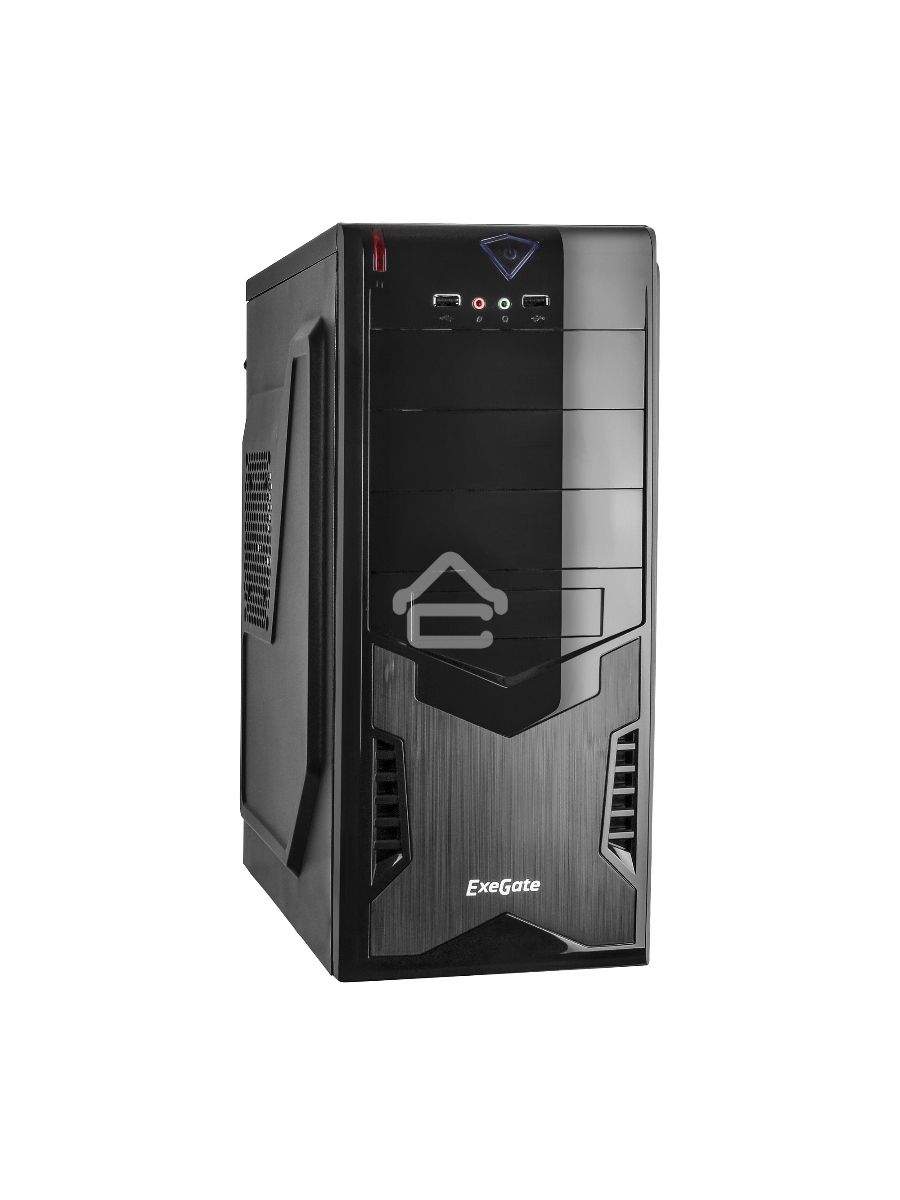 Компьютерный корпус Miditower Exegate EX261448RUS CP-601 Black, ATX, <CP350W, 80mm>, 2*USB, Audio
