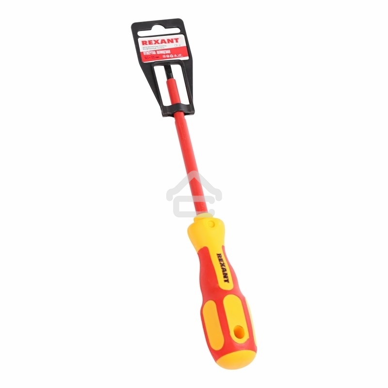 Отвертка Rexant шлицевая диэлектрическая SL5 х 125 мм, до 1000 В, двухкомпонентная рукоятка