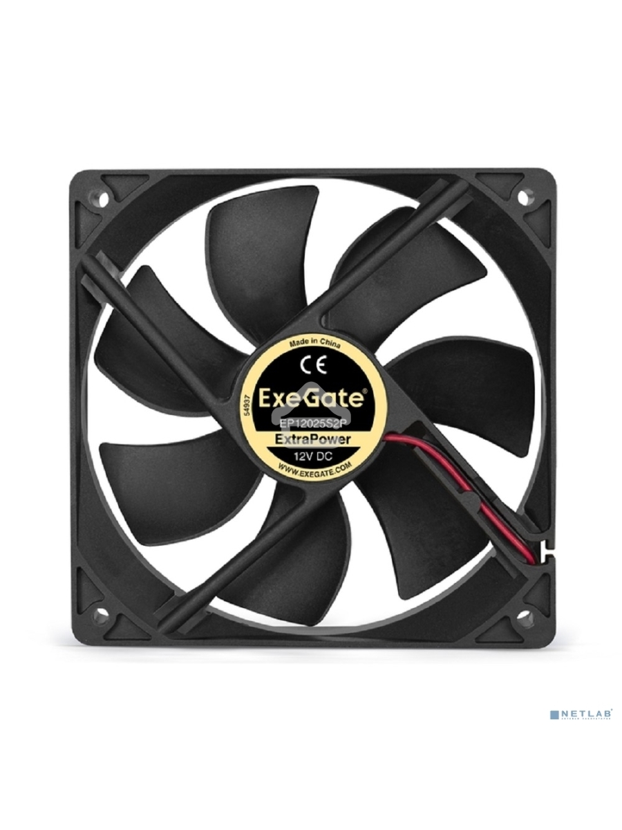 Вентилятор для корпуса ExeGate ExtraPower EP12025S2P черный, 120 мм, 1800 об/мин, 28 дБ, 2 pin