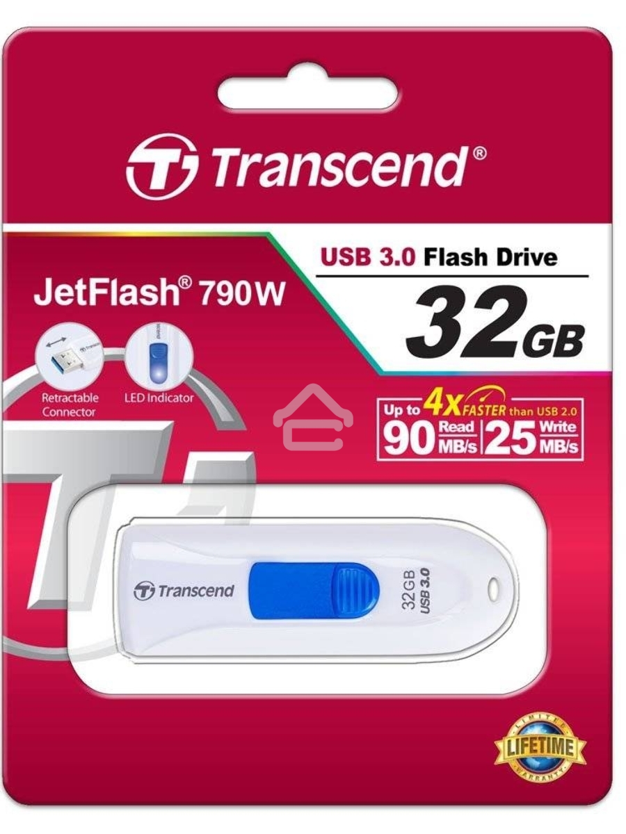 Флеш диск Transcend USB Drive 32Gb JetFlash 790 TS32GJF790W {USB 3.0}