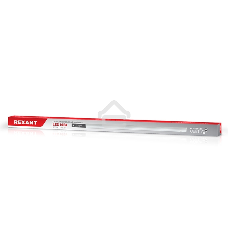 Светильник светодиодный линейный Rexant T5-01 16 Вт 1280 Лм 4000 K IP20 1179 мм с выключателем и соединителем