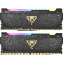 Оперативная память Patriot Viper Steel, DDR4, 16GB (2x8GB), 3200MHz, CL18, DIMM, с радиатором, RGB, черный