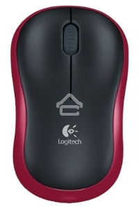 Мышь беспроводная Logitech M185, красный, 1000 dpi, радиоканал, USB, кнопки - 3