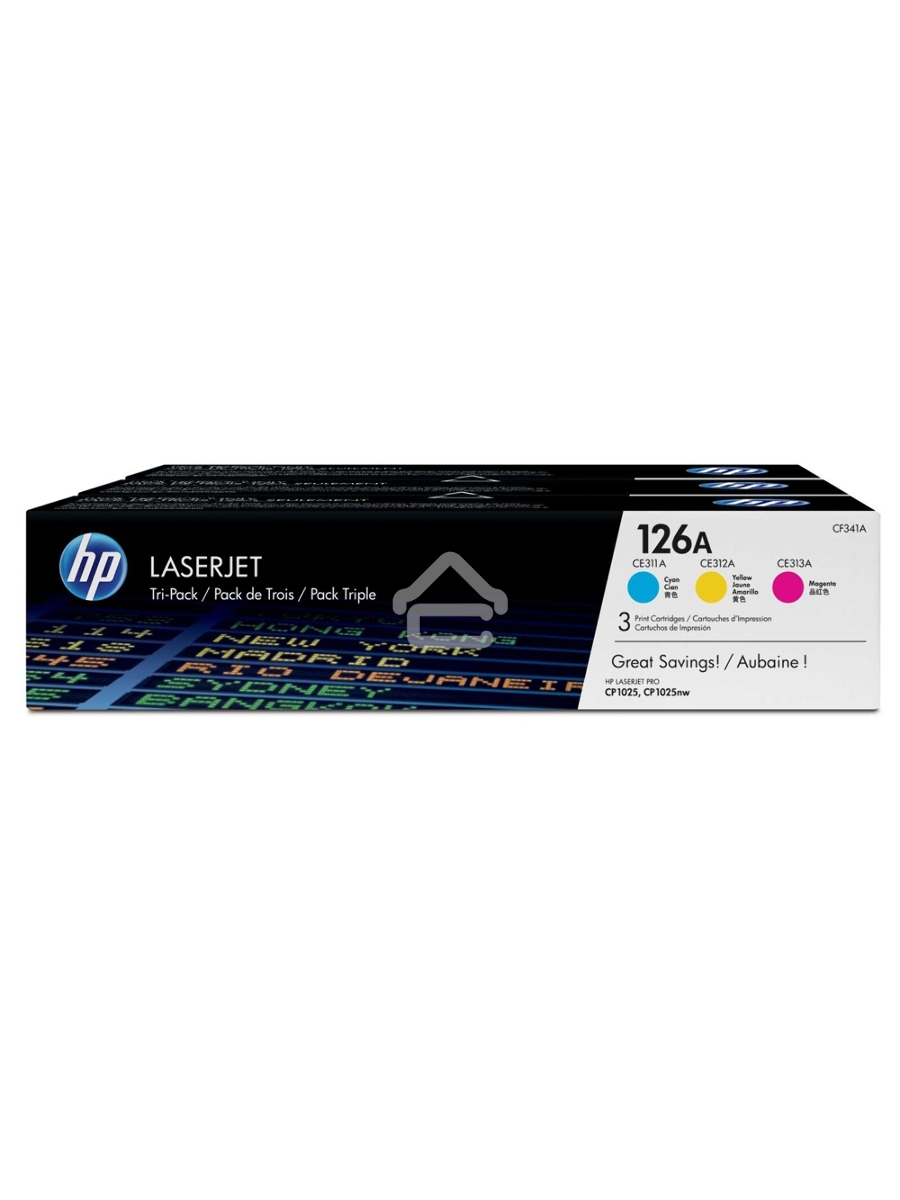 Картридж лазерный комплект HP CF341A голубой/пурпурный/желтый для LJ CP1025 3 х 1000 стр