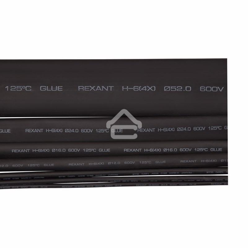 Термоусаживаемая трубка клеевая Rexant 16,0/4,0 мм, (4:1) черная, упаковка 10 шт. по 1 м