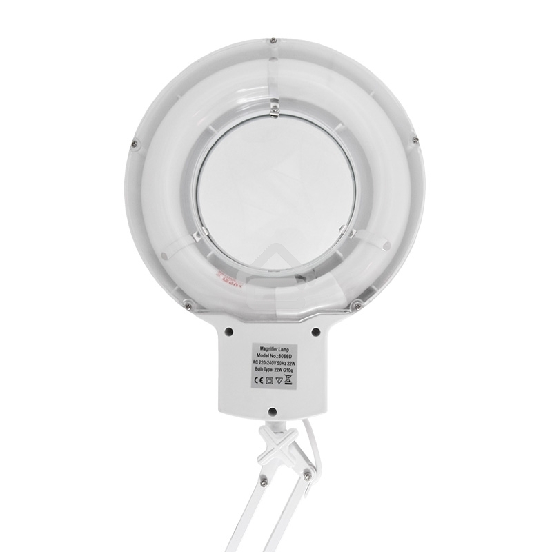 Лупа на струбцине круглая настольная Rexant 3Х с подсветкой, белая