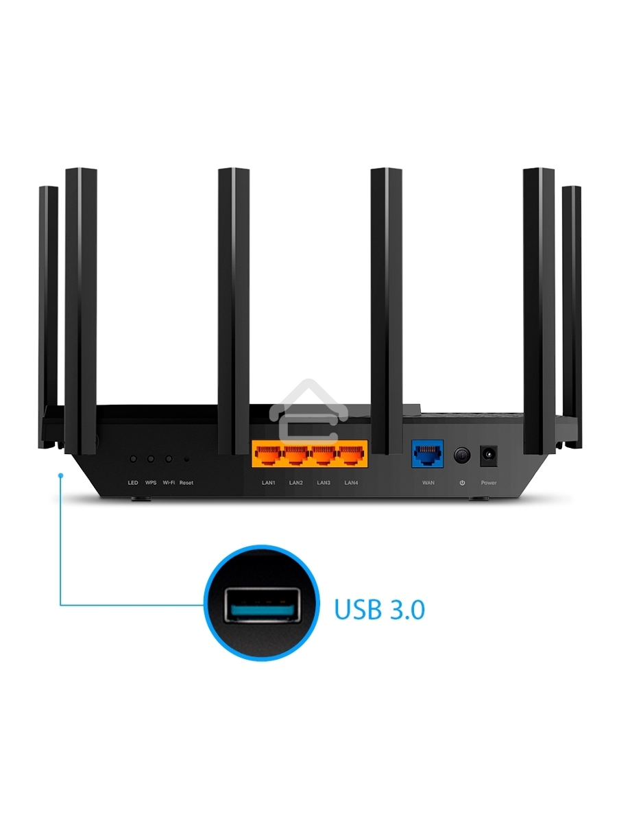 Роутер TP-Link Archer AX73 AX5400 Dual Band Wireless Gigabit Router, 1.5 GHz Tri-Core CPU, 1 GE WAN + 4 GE LAN ports, 1× USB 3.0 Port, support 1024-QAM, OFDMA, MU-MIMO, Airtime Fairness, Beamforming, 160MHz Channel Width, come with HomeShieldTM, support R