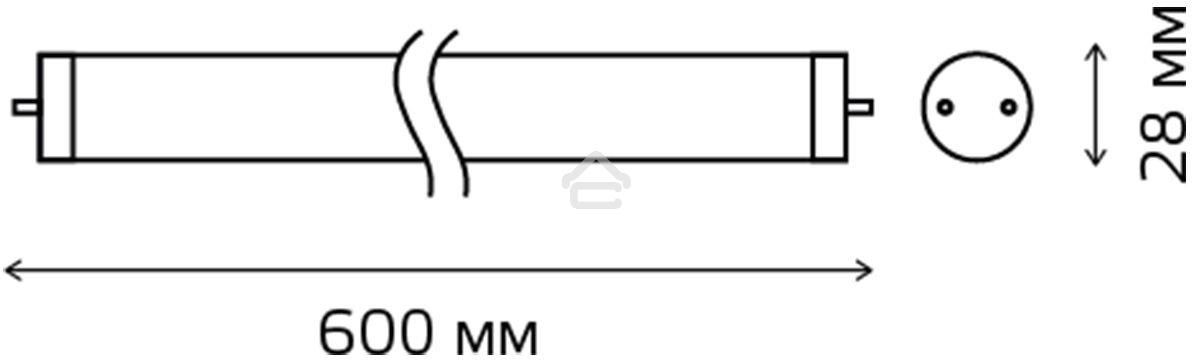 Светодиодная лампа GAUSS 93020 LED Elementary T8 Glass 600mm G13 10W 780lm 4000K 1/30 0