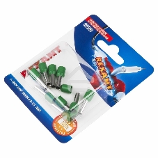 Наконечник штыревой втулочный Rexant изолированный, F-12 мм, 6 мм², НШВи 6.0-12 / Е 6,0-12 / E6012, зеленый, в упак. 10 шт.