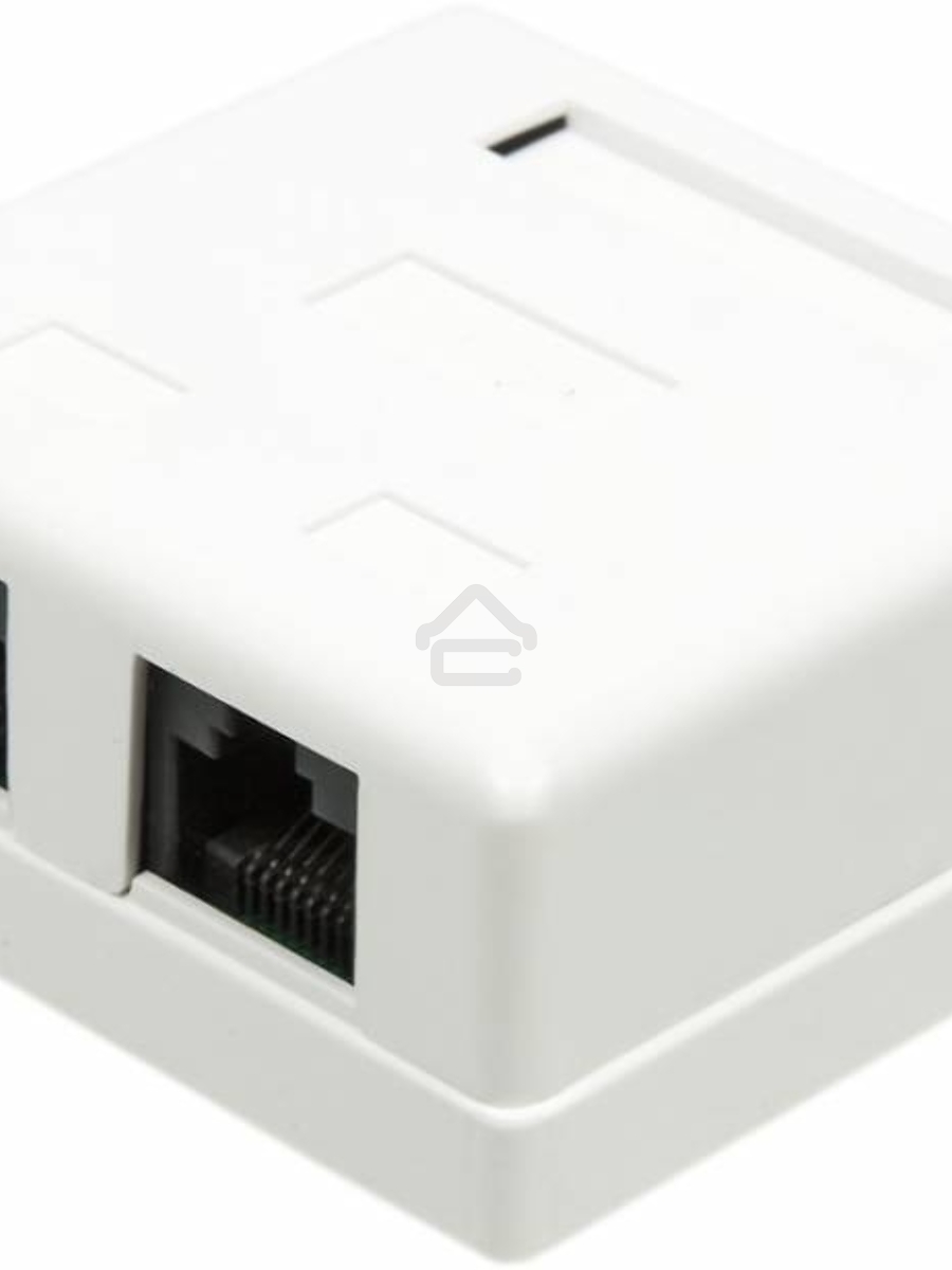 Розетка TWT (TWT-SM2-4545-WH) настенная 2 порта RJ-45 категории 5е. UTP. белая