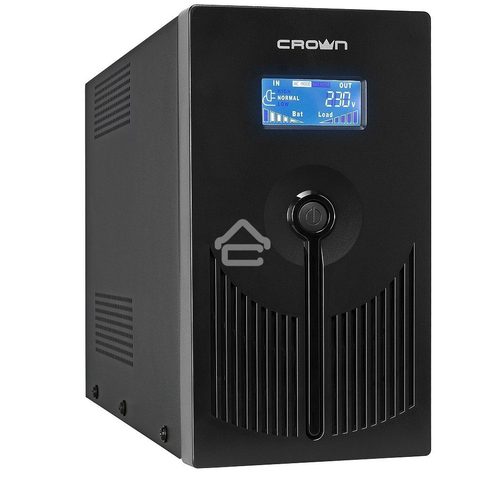 Источник бесперебойного питания CROWN Line Intractive CMU-800EURO LCD USB 800VA\480W, корпус металл, 1x12V/9AH, розетки 4*EURO+1*IEC bypass, трансформатор AVR 145-280V, LCD-дисплей, съёмный кабель 1.2 м, порт RJ11/45, порт USB, защита: от перегрузки, от К