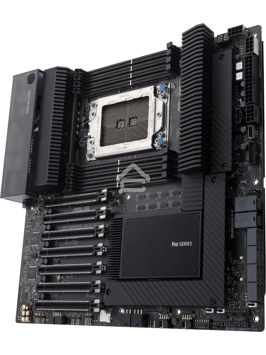 Материнская плата ASUS Pro WS WRX80E-SAGE SE WIFI, sWRX8, AMD WRX80, 8xDDR4, 8xSATA, 3xM.2, 7xPCI-E 4.0 x16, 2x 10Gb LAN, 8xUSB-A 3.2 Gen 2, 5x3.5 мм, 7.1, E-ATX