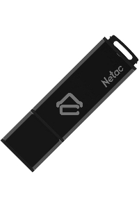 Флеш диск Netac U351 NT03U351N-064G-30BK, 64Gb, USB3.0, с колпачком, металлическая чёрная