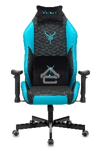 Кресло игровое Knight Neon черный/голубой соты эко.кожа с подголов. крестовина металл