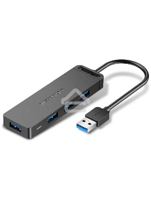 Концентратор Vention OTG USB 3.0 на 4 порта Черный - 1м.