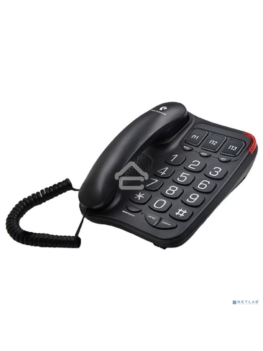 Телефон проводной teXet TX-214 черный