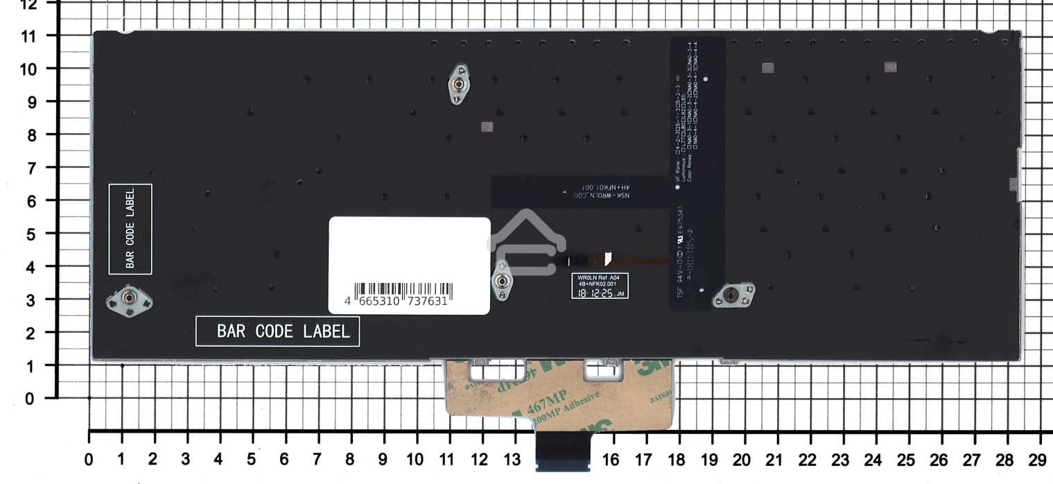 Клавиатура для ноутбука Asus ZenBook 14 UX434 серебристая с подсветкой