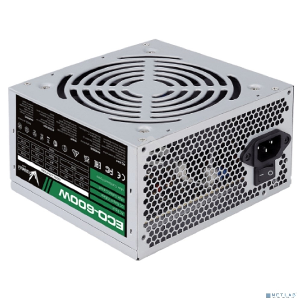 Блок питания Aerocool / Formula 600W Retail ECO-600W, 600Вт, 120мм, серый