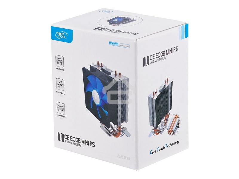 Кулер для процессора DEEPCOOL ICE EDGE MINI FS V2.0 синий, 80 мм, алюминий/медь, 2200 об/мин, 24.7 дБ, 3 pin, 100 Вт, 112 мм