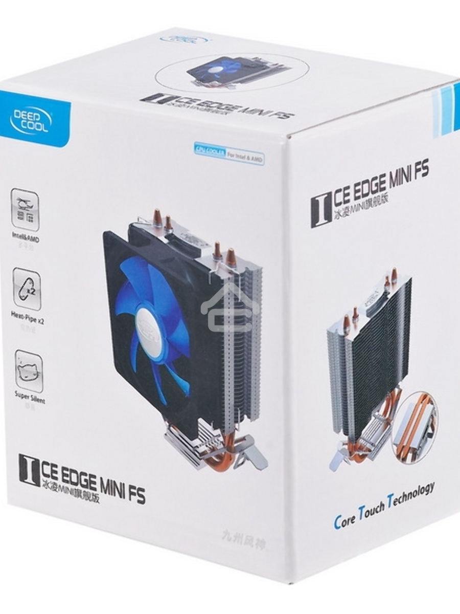 Кулер для процессора DEEPCOOL ICE EDGE MINI FS V2.0 синий, 80 мм, алюминий/медь, 2200 об/мин, 24.7 дБ, 3 pin, 100 Вт, 112 мм