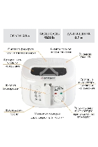 Фритюрница Endever Skyline FR-111, белый