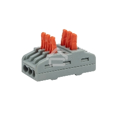 Клемма СМК Rexant 222-423 проходная 3 полюса (0,08-4 мм²), серая (5 шт./уп.)