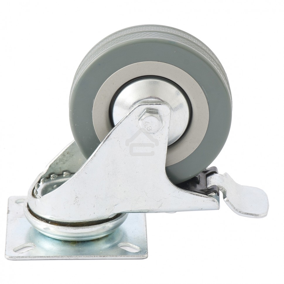 Колесо поворотное Сибртех с тормозом d-100 мм, крепление  платформенное