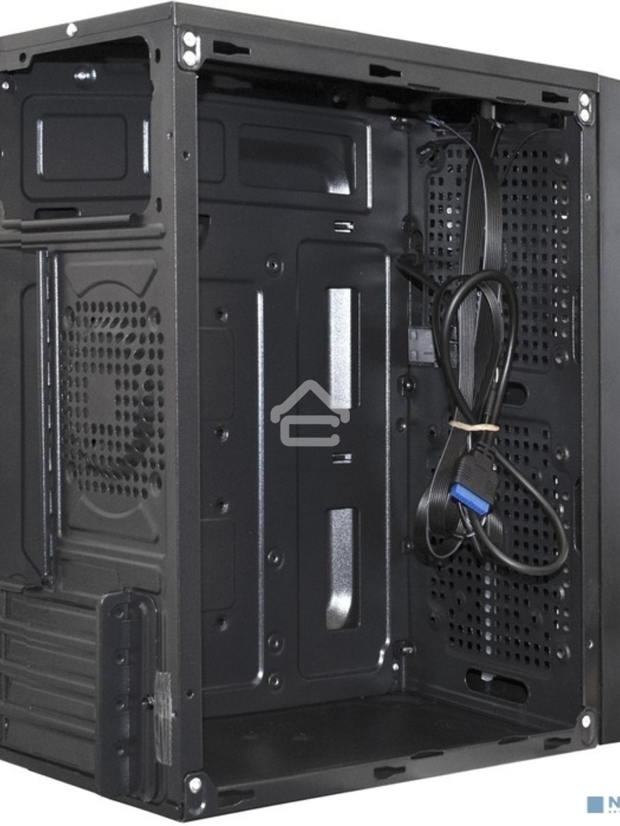 Компьютерный корпус Minitower ExeGate mEVO-9302-RGB-700W-12 (mATX, БП 700NPX с вент. 12см, 2*USB+1*USB3.0, HD аудио, черный с RGB подсветкой)