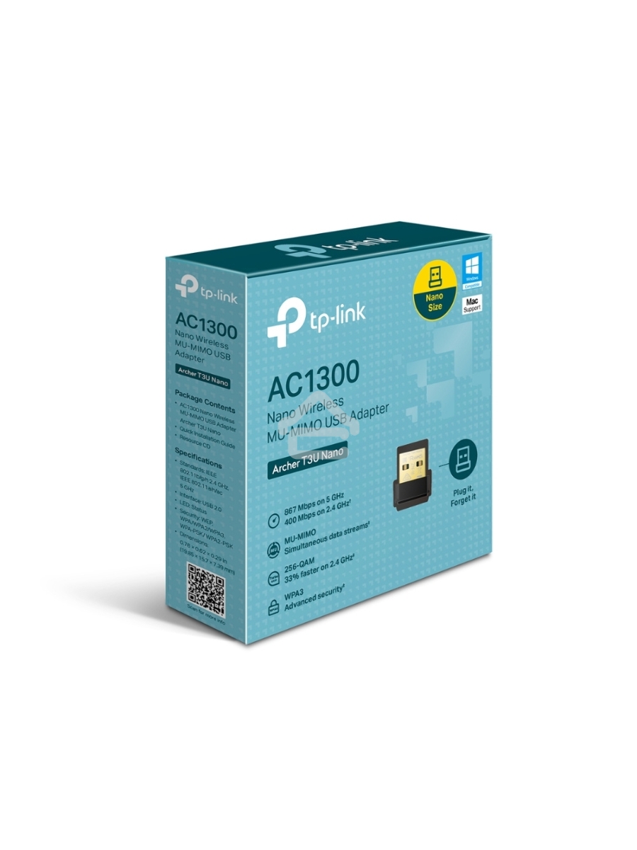 Ультракомпактный Wi-Fi USB-адаптер TP-Link Archer T3U Nano AC1300 с поддержкой MU-MIMO