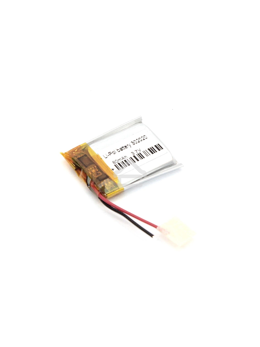 Аккумулятор Li-Pol (батарея) 3*20*20мм 2pin 3.7V/80mAh