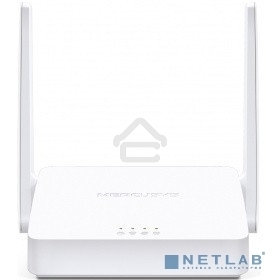 Роутер Mercusys 300Mbps Multi-Mode Wireless N Router, 2× Fixed External Antennas, 2× 10/100 Mbps LAN Ports, 1× 10/100 Mbps WAN Port, FEATURE: Access Point Mode, WPS/Reset Button, IPTV, IPv6, Beamforming, MU-MIMO, Parental Controls, Guest Network