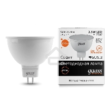 Лампа cветодиодная Gauss LED Elementary 13514MR16 GU5.3 3.5W 2700K 1/10/100