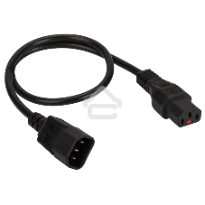 Шнур питания Lanmaster с блокировкой C13-C14, 3х0.75, 220В, 10А, черный, 3 метра