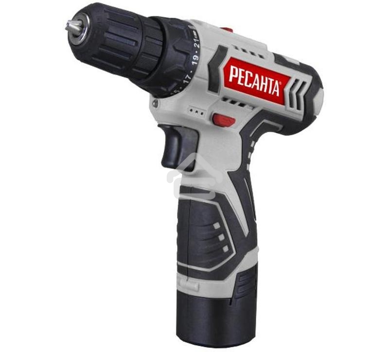 Дрель-шуруповерт аккумуляторная Ресанта ДА-12-2ЛК 75/14/2, Аккумуляторная, 12В, 2 АКБ, Кейс
